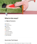 woman face down on the couch with pink pleated skirt with notion description | ampersand branding