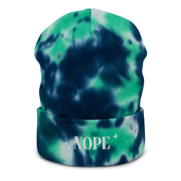 nope tie-dye-beanie-ocean-front | YesAndAndAnd