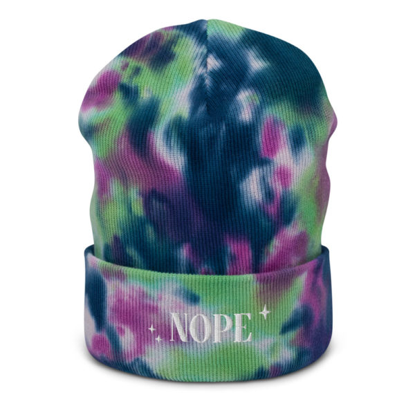 nope tie-dye-beanie-purple-passion-front | YesAndAndAnd