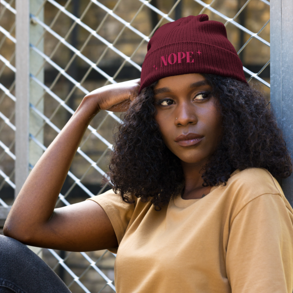 Nope ✨ Organic ribbed beanie - Image 3